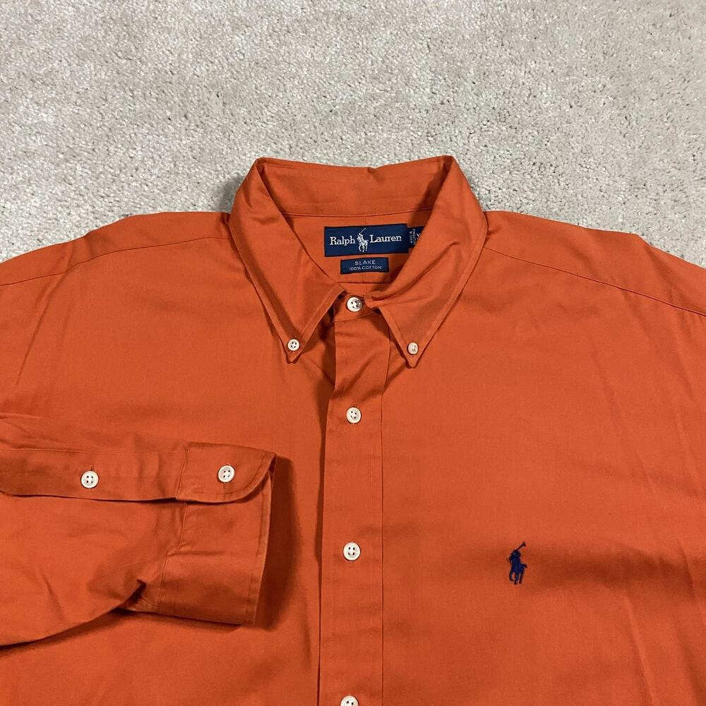 Polo Ralph Lauren Shirt Mens XL Orange Blake Button Down Cotton Twill Preppy